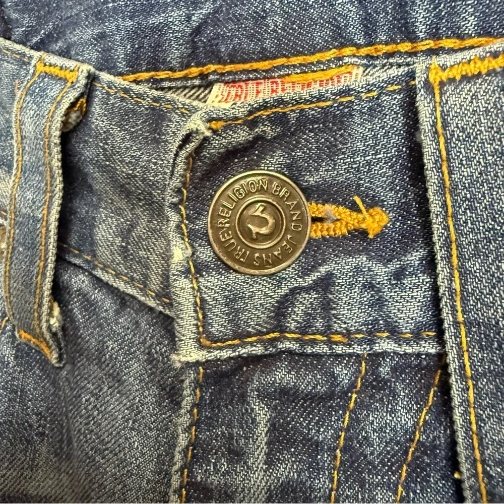 True Religion Jeans Mens 30 Blue Cotton Denim Embroidered Tag Made in USA